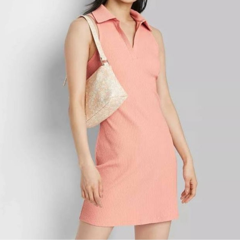 Wild Fa­ble Women's Sleeveless Knit Bodycon Polo Dress